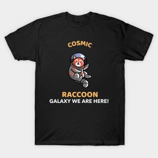 Galaxy We Are Here Cosmic Raccoon T-Shirt